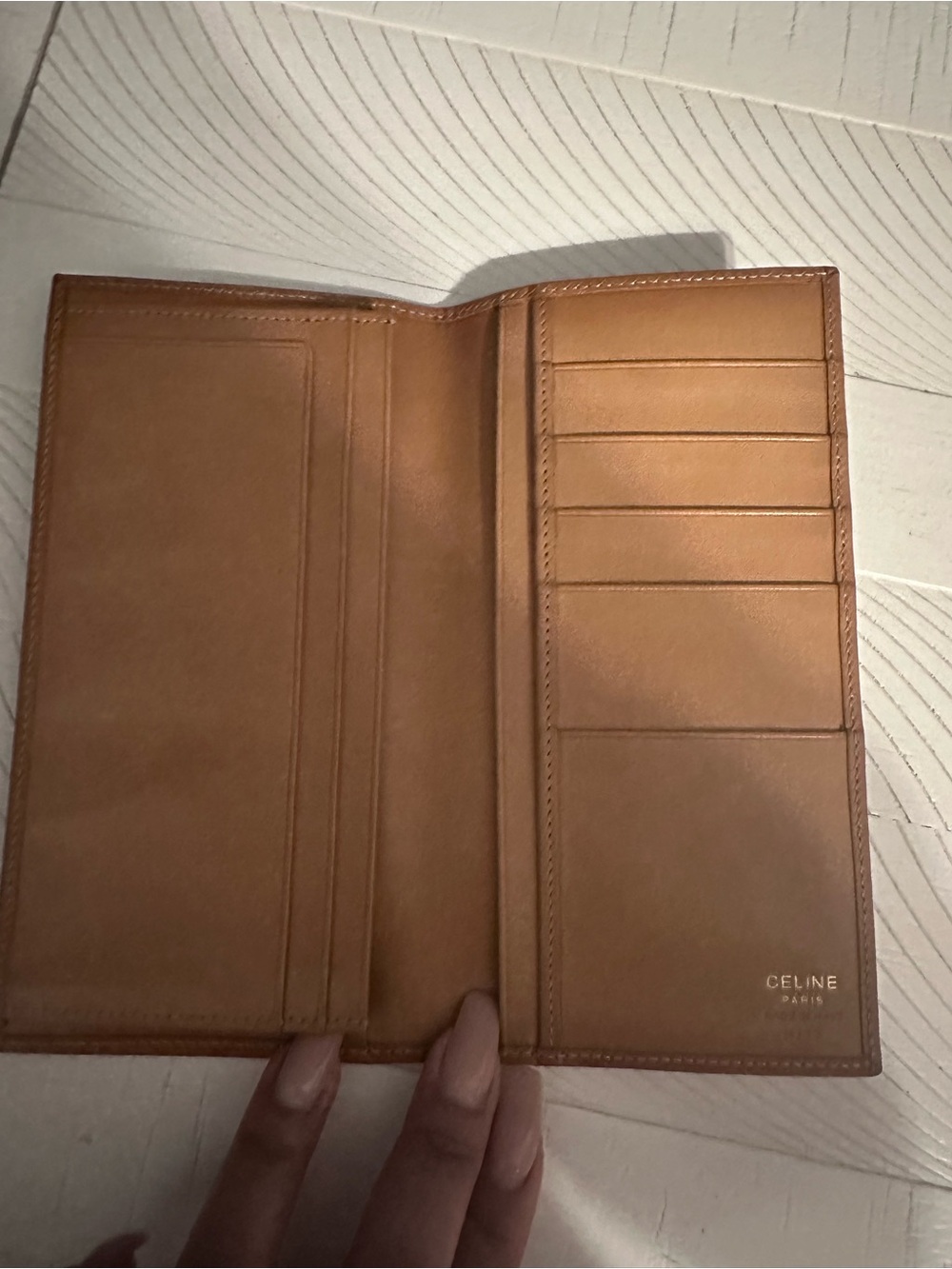 Celine Camel Leather Long Card Wallet